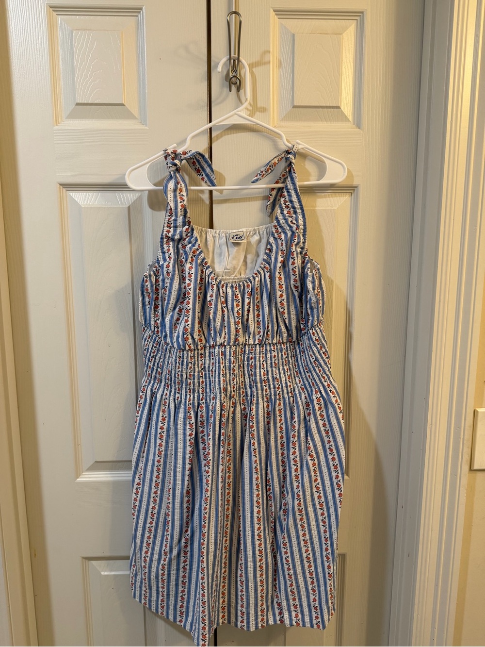 Lee Blue & White Striped Tie-Shoulder Dress size xxl